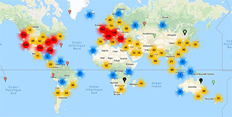 Carte des datacenters dans le monde